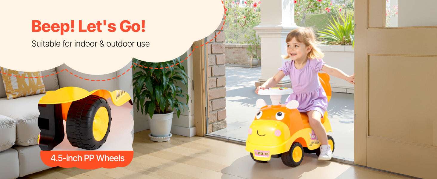 Toddler Ride-On Push Car with Music, Horn & Storage Seat - Image 9
