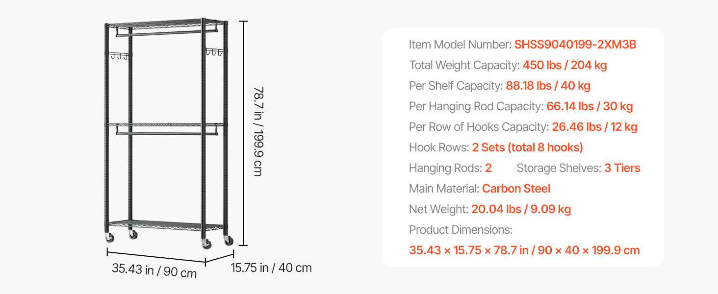 Heavy Duty Clothes Rack with Adjustable Shelves & 450–500 lb Load - Image 14