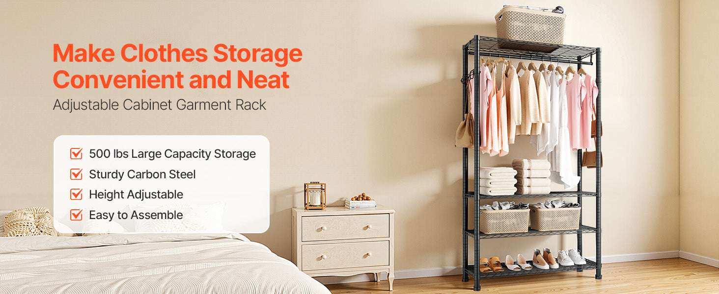 Heavy Duty Clothes Rack with Adjustable Shelves & 450–500 lb Load - Image 8
