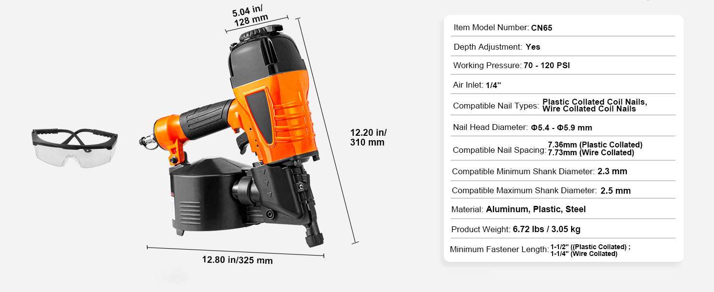 Pneumatic Coil Nailer 70–120 PSI for Siding, Pallets & Fencing - Image 17