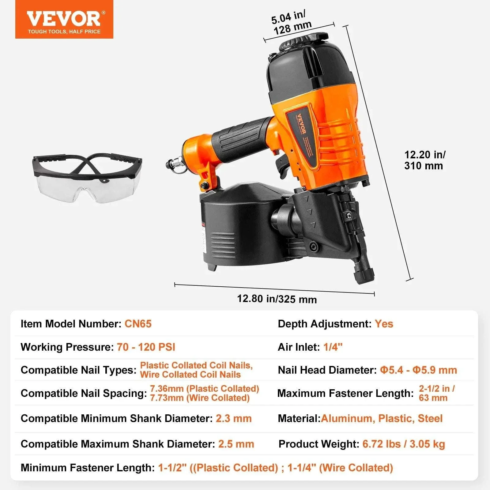Pneumatic Coil Nailer 70–120 PSI for Siding, Pallets & Fencing - Image 18
