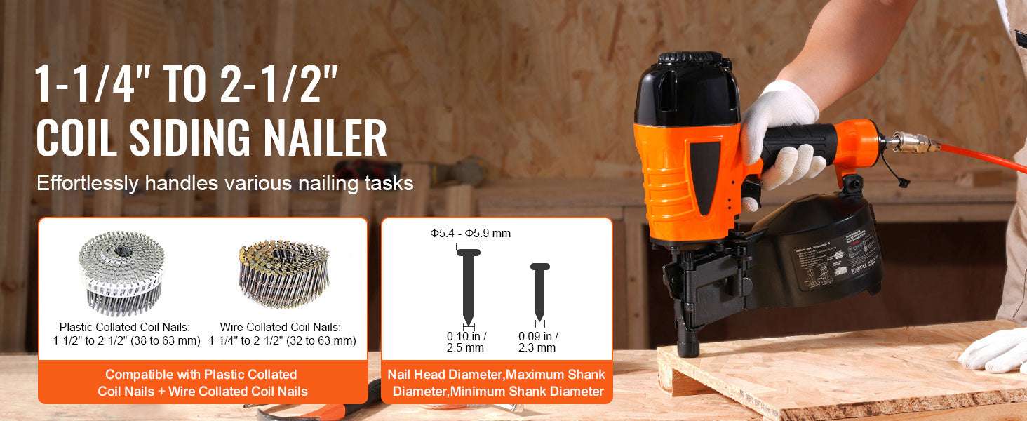 Pneumatic Coil Nailer 70–120 PSI for Siding, Pallets & Fencing - Image 8