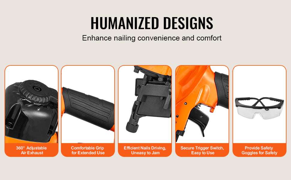 Pneumatic Coil Siding Nailer 70–120 PSI High-Capacity Nail Gun - Image 11