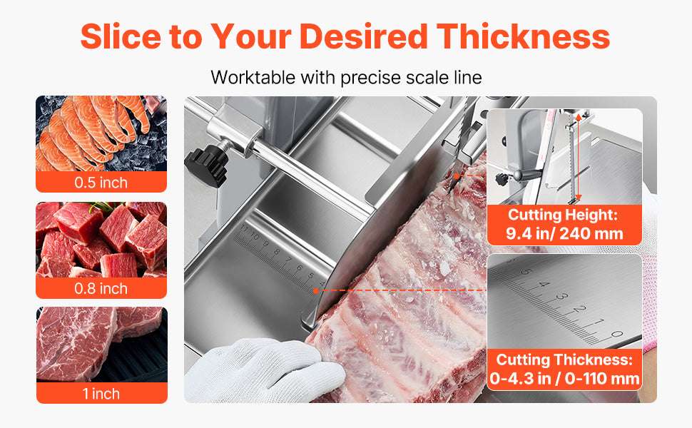 Commercial Electric Meat Bandsaw Stainless Steel Bone Saw 650W - Image 11