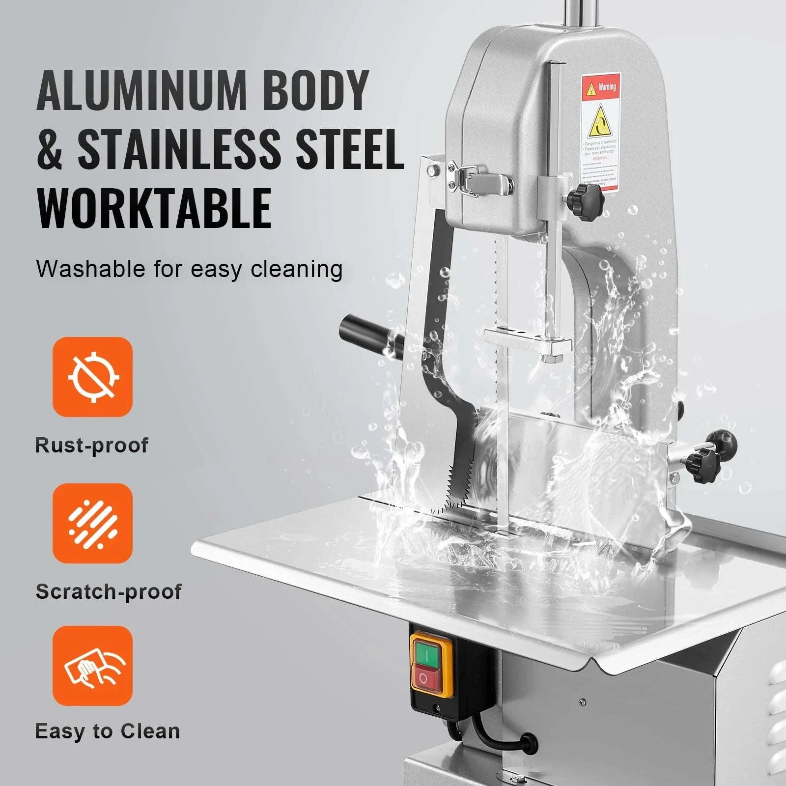 Commercial Electric Meat Bandsaw Stainless Steel Bone Saw 650W - Image 5