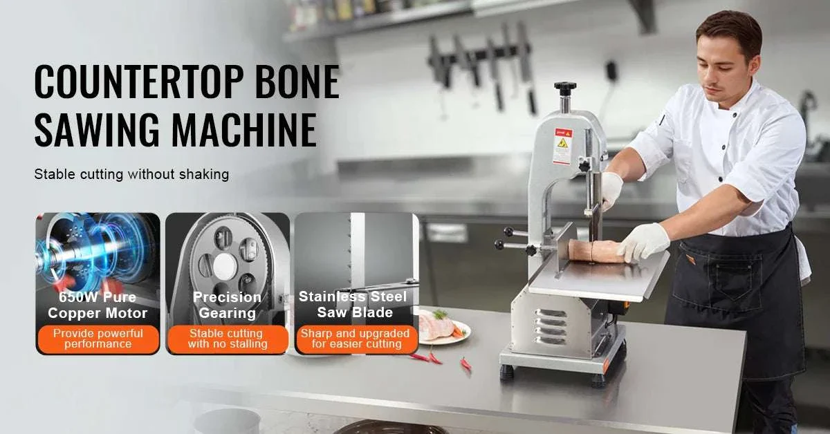 Commercial Electric Meat Bandsaw Stainless Steel Bone Saw 650W - Image 8