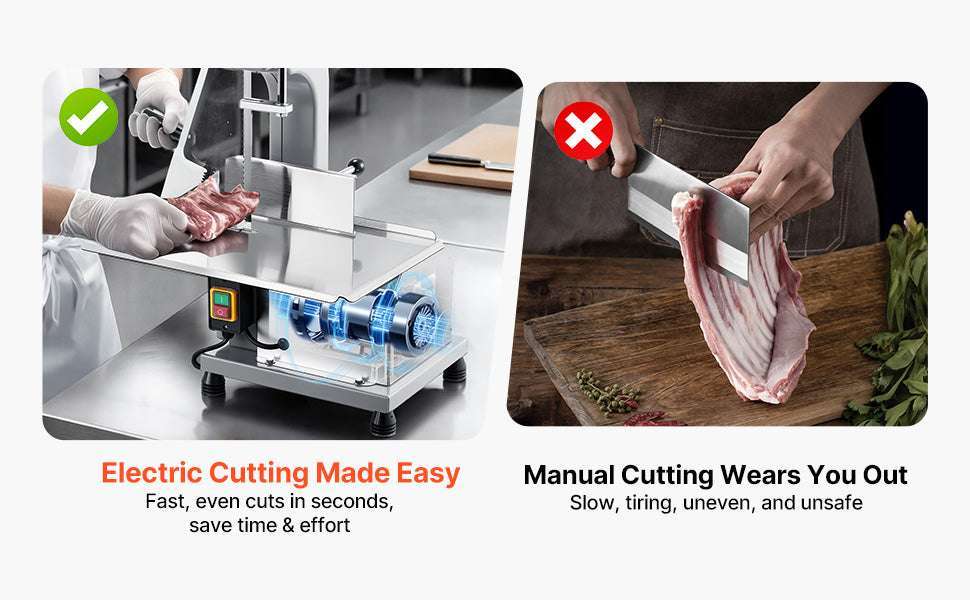 Commercial Electric Meat Bandsaw Stainless Steel Bone Saw 650W - Image 9