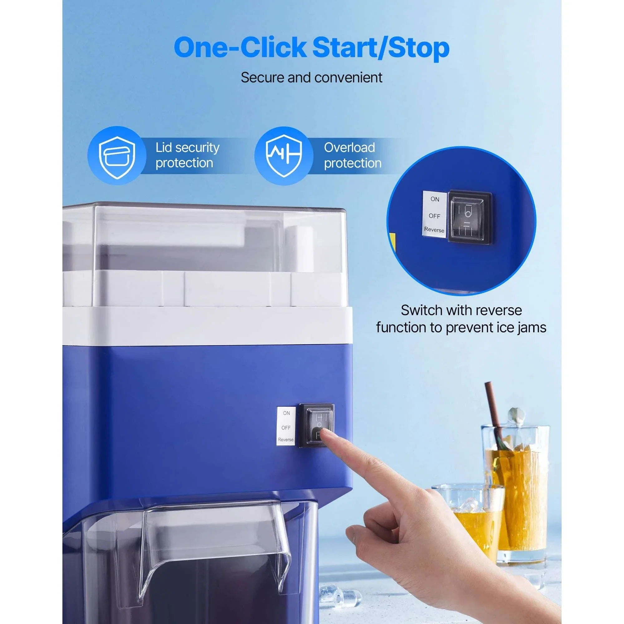 Commercial Ice Shaver Machine 1.8L Electric Snow Cone Maker - Image 5