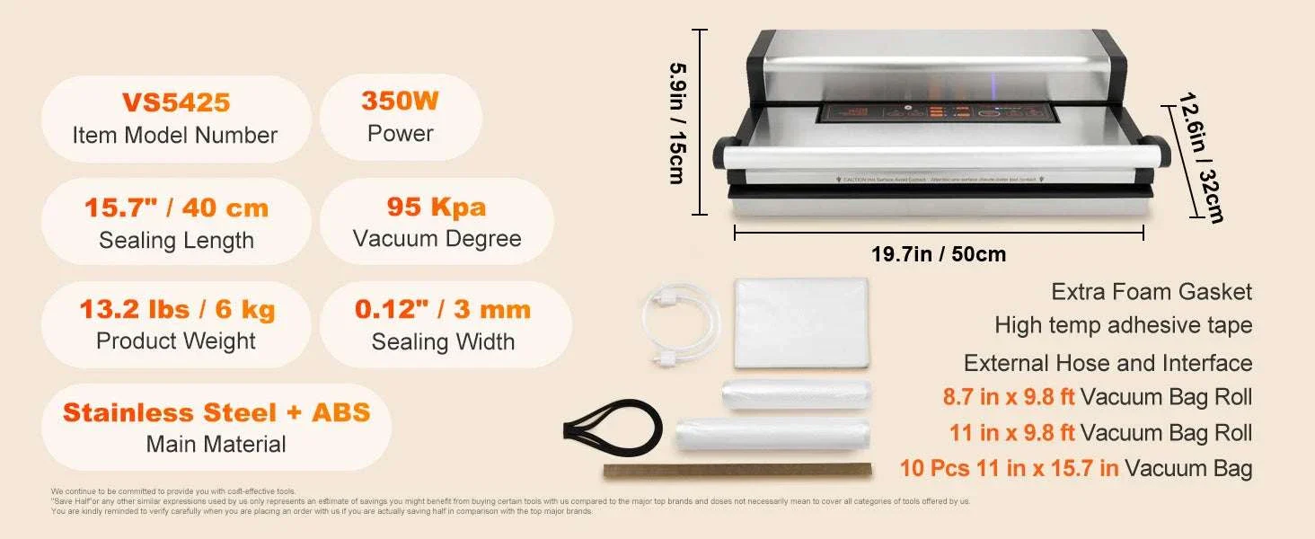 Commercial Vacuum Sealer Machine with Cutter & Bag Storage - Image 19