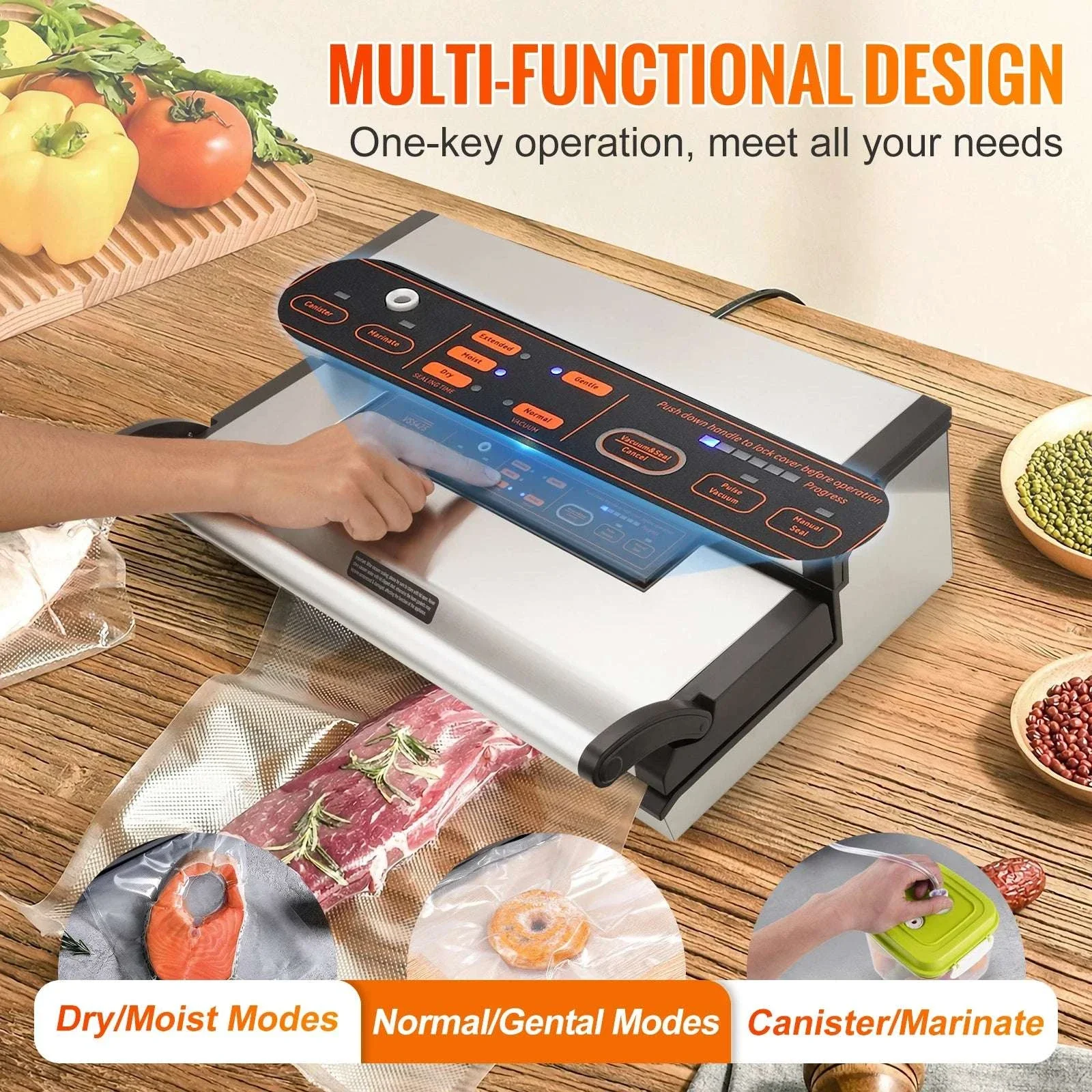 Commercial Vacuum Sealer Machine with Cutter & Bag Storage - Image 2