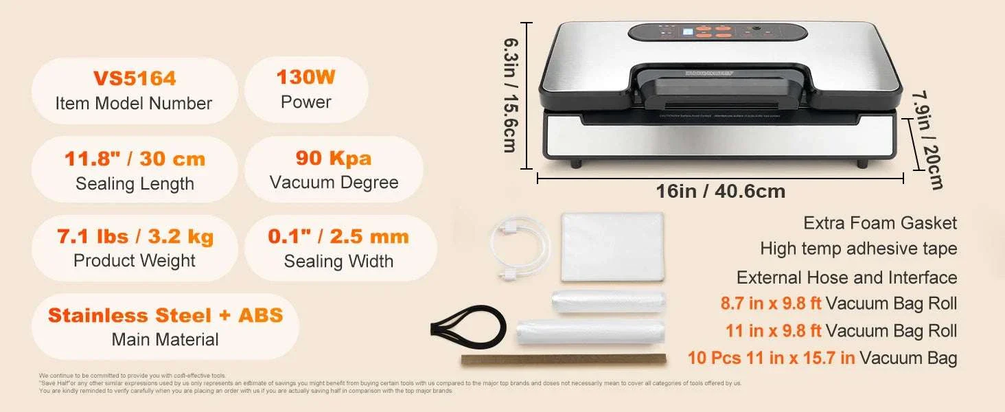 Commercial Vacuum Sealer Machine with Cutter & Bag Storage - Image 20