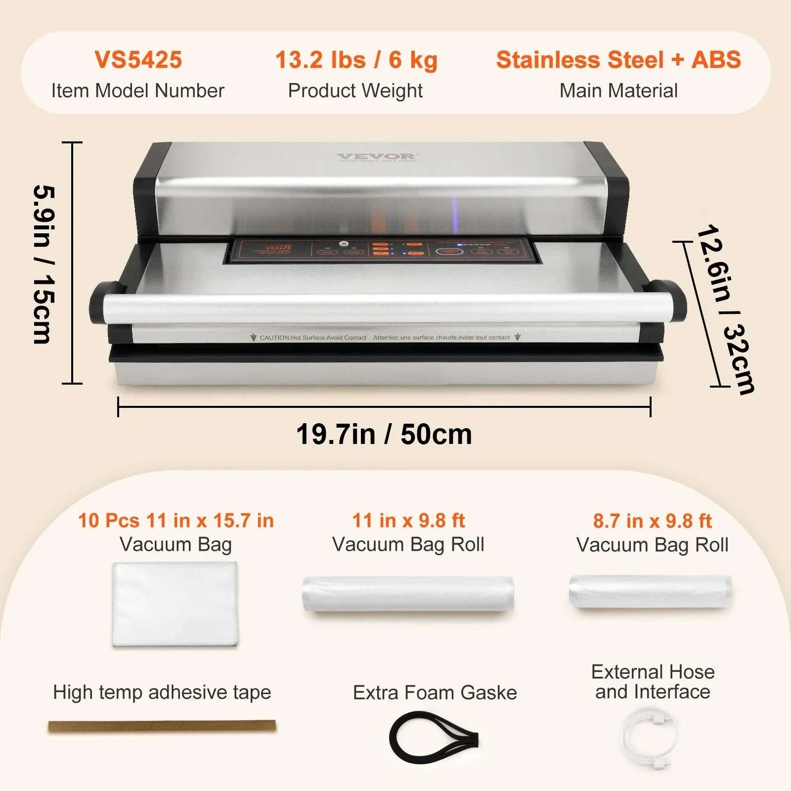 Commercial Vacuum Sealer Machine with Cutter & Bag Storage - Image 22