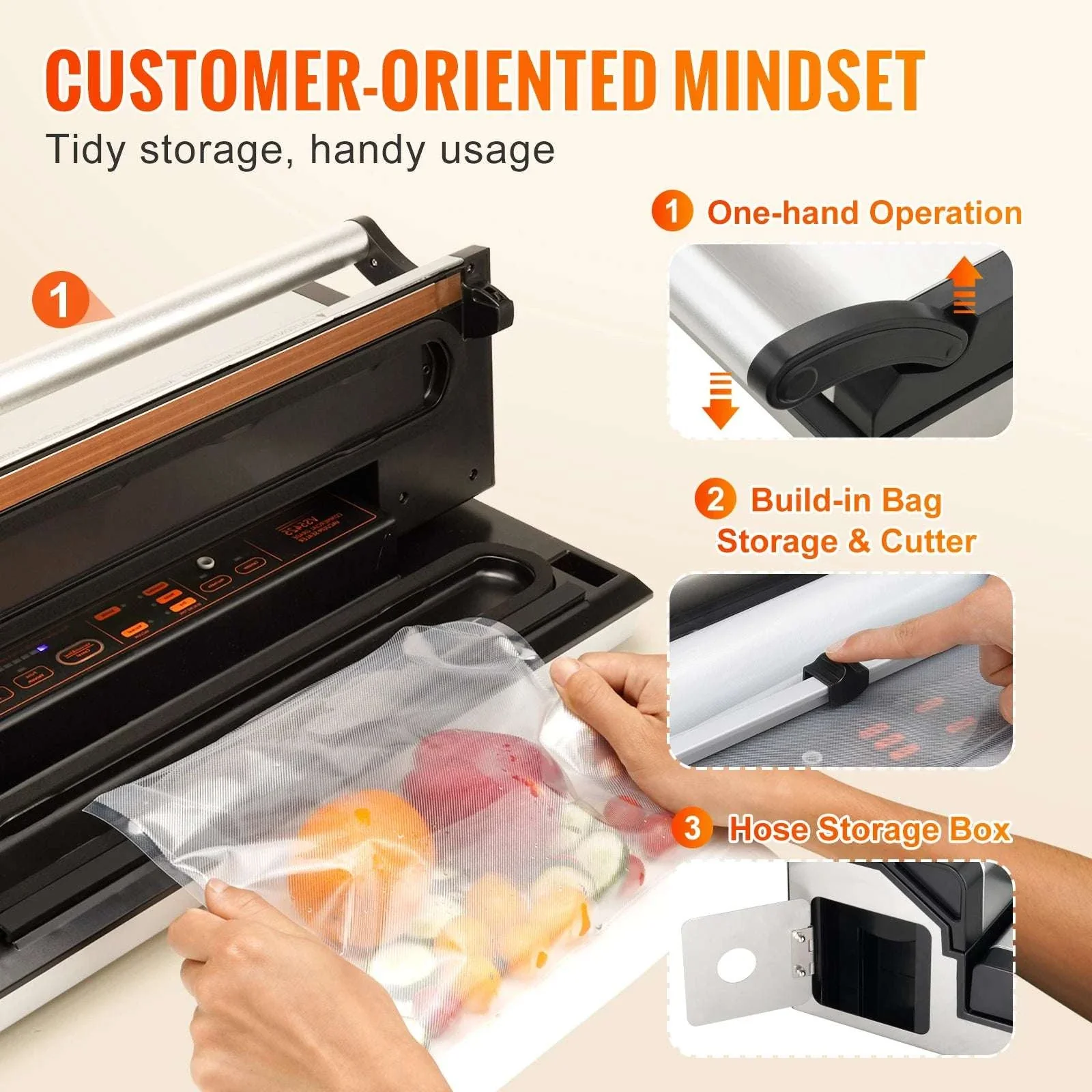Commercial Vacuum Sealer Machine with Cutter & Bag Storage - Image 5