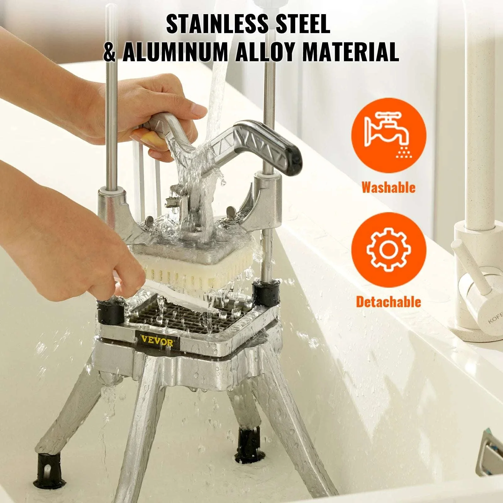 Commercial Vegetable Chopper with 3/8" Blade Stainless Steel Cutter - Image 5