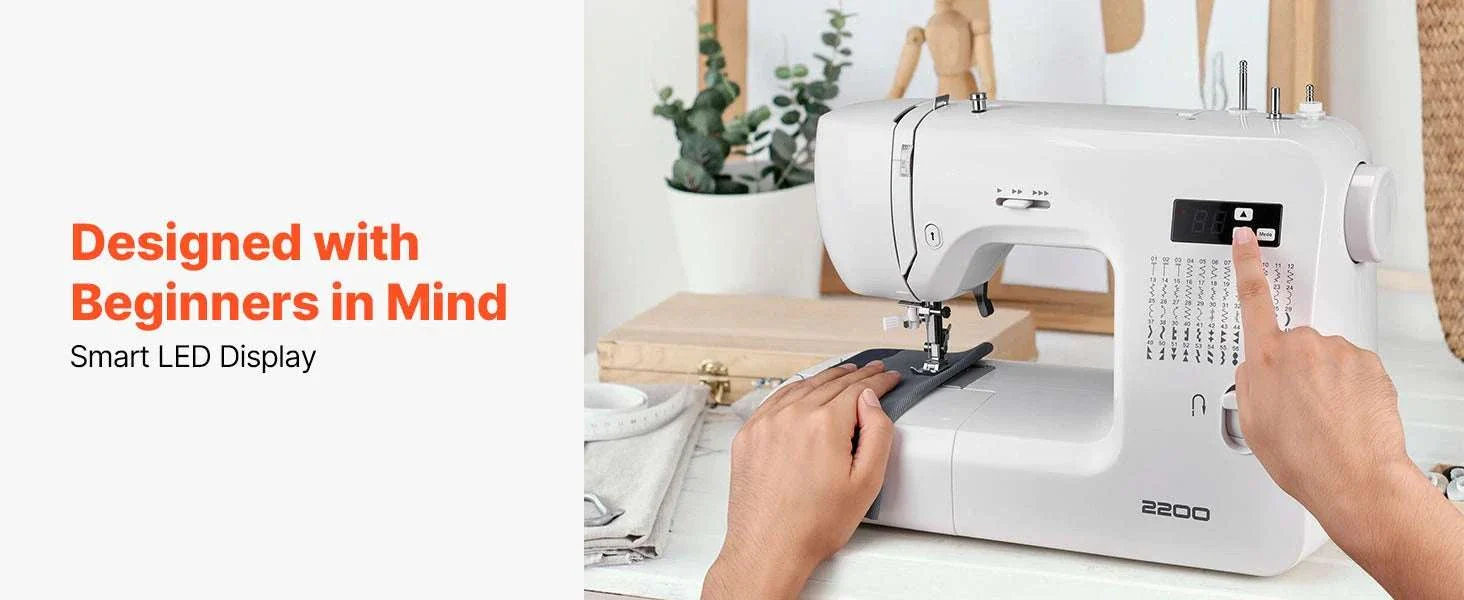 Computerized Sewing Machine with 60 Stitches, LED & Heavy-Duty Frame - Image 9