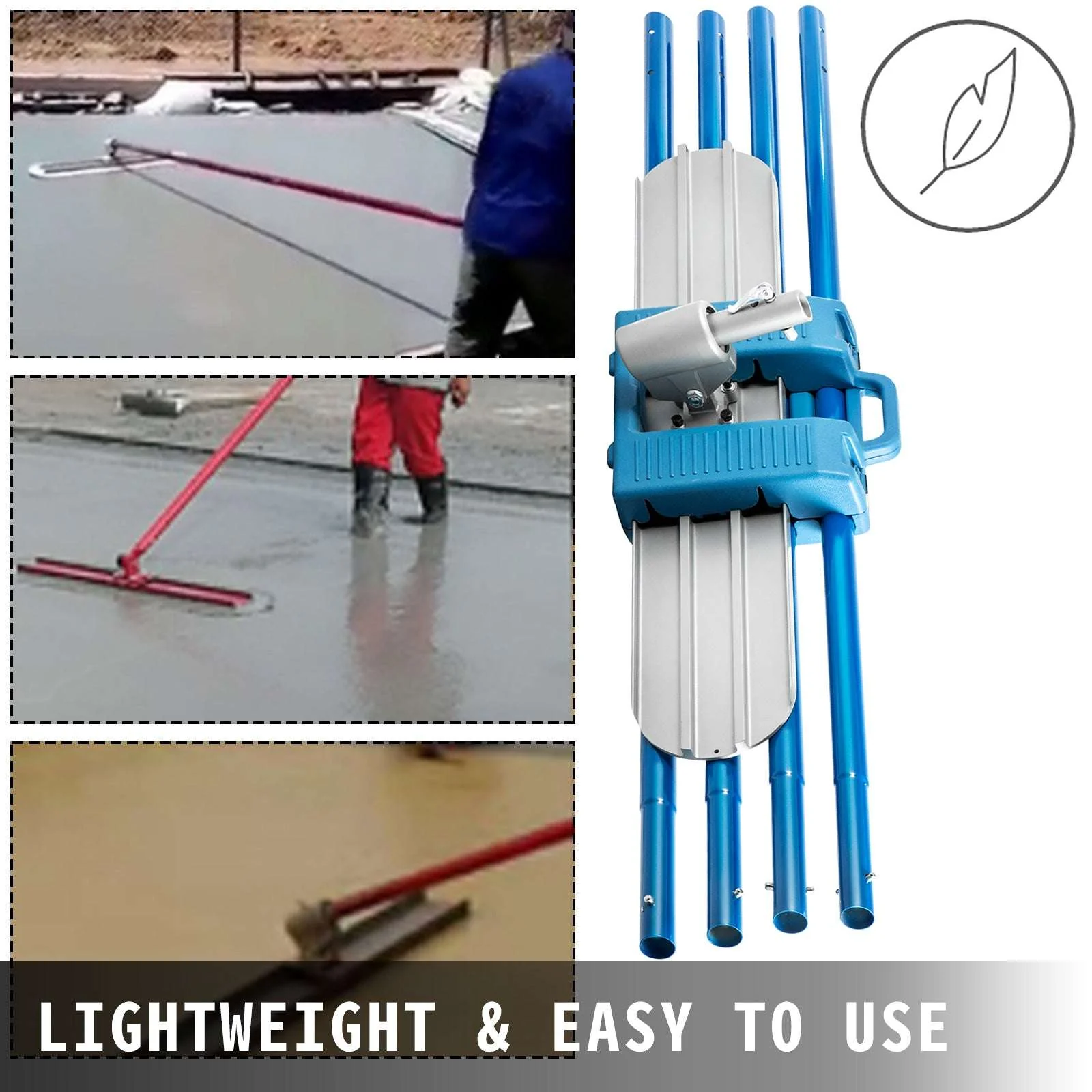 Concrete Bull Float Kit 1200x200mm with 4 Handles Round End Trowel - Image 13