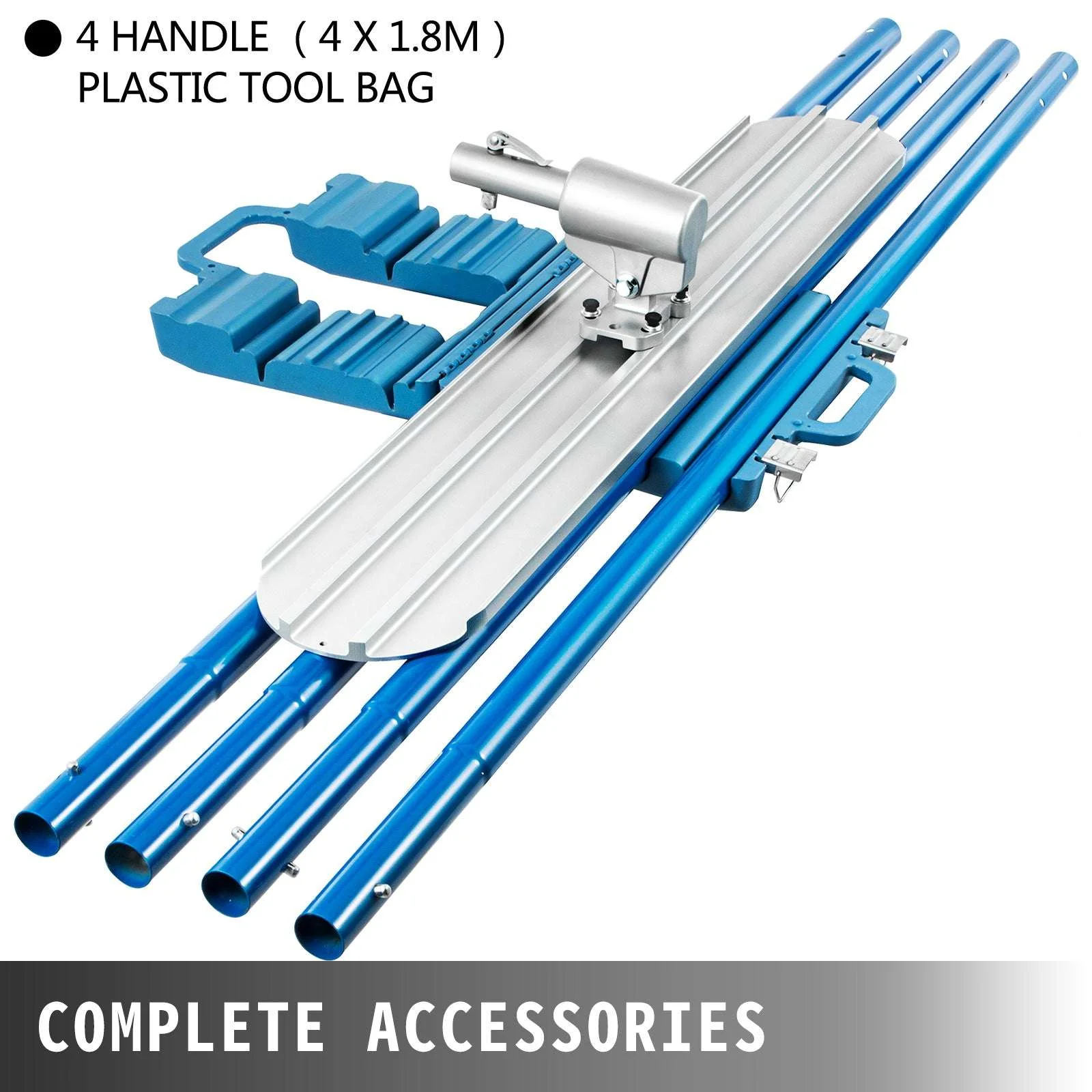 Concrete Bull Float Kit 1200x200mm with 4 Handles Round End Trowel - Image 14