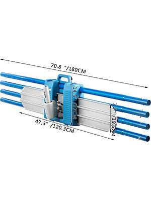 Concrete Bull Float Kit 1200x200mm with 4 Handles Round End Trowel - Image 16