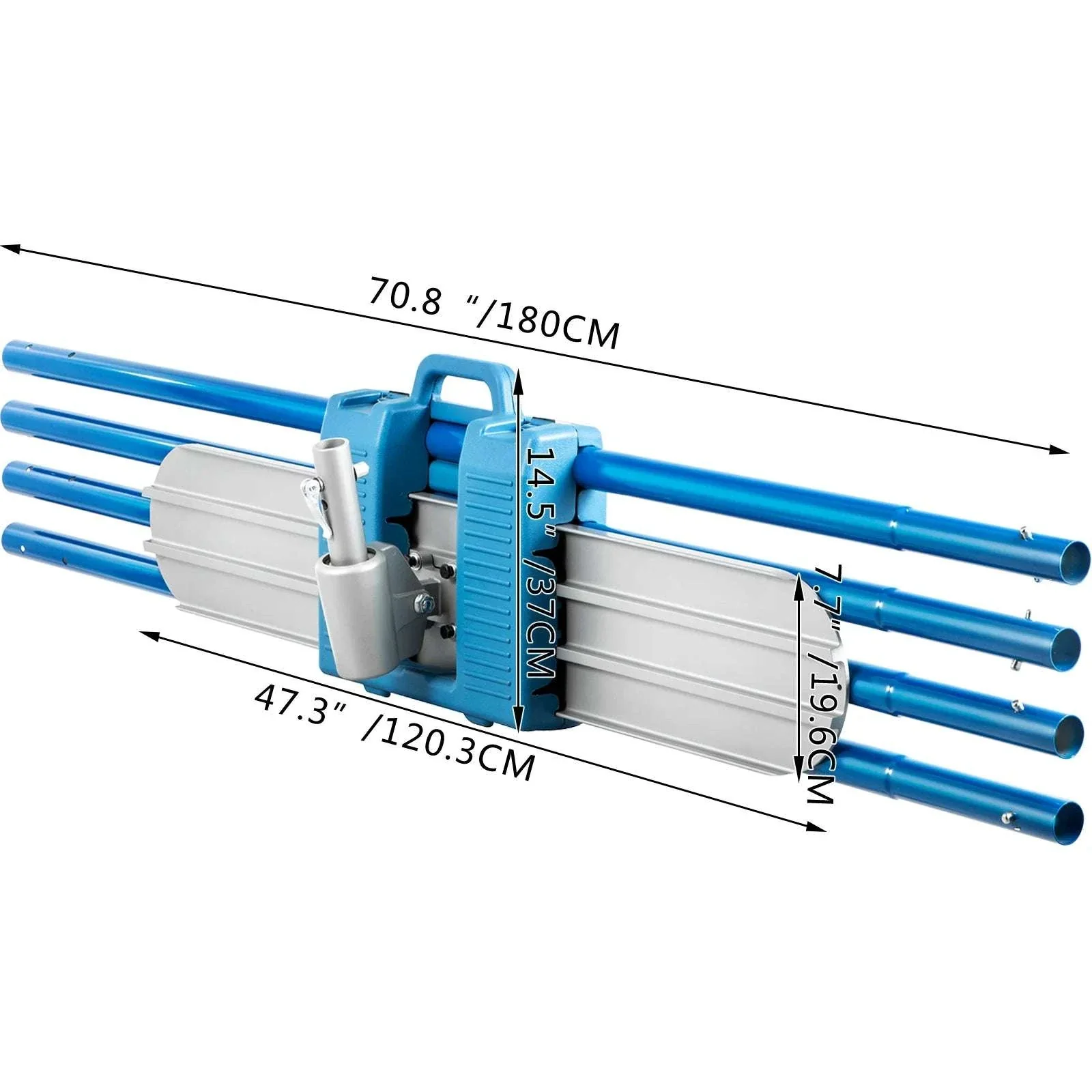 Concrete Bull Float Kit 1200x200mm with 4 Handles Round End Trowel - Image 21