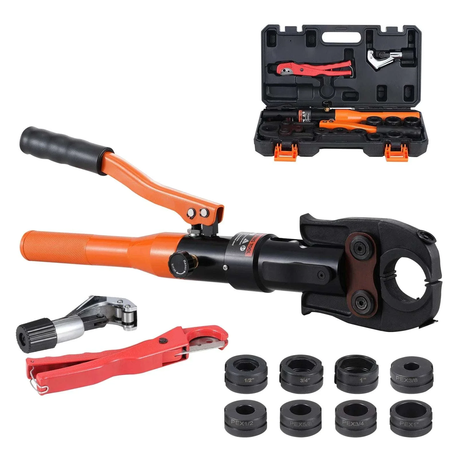 Hydraulic Copper Pipe Crimping Tool with 8 Dies for PEX Rings