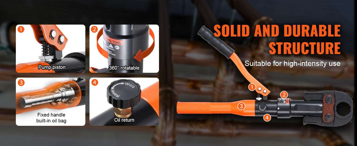 Hydraulic Copper Pipe Crimping Tool with 8 Dies for PEX Rings - Image 10