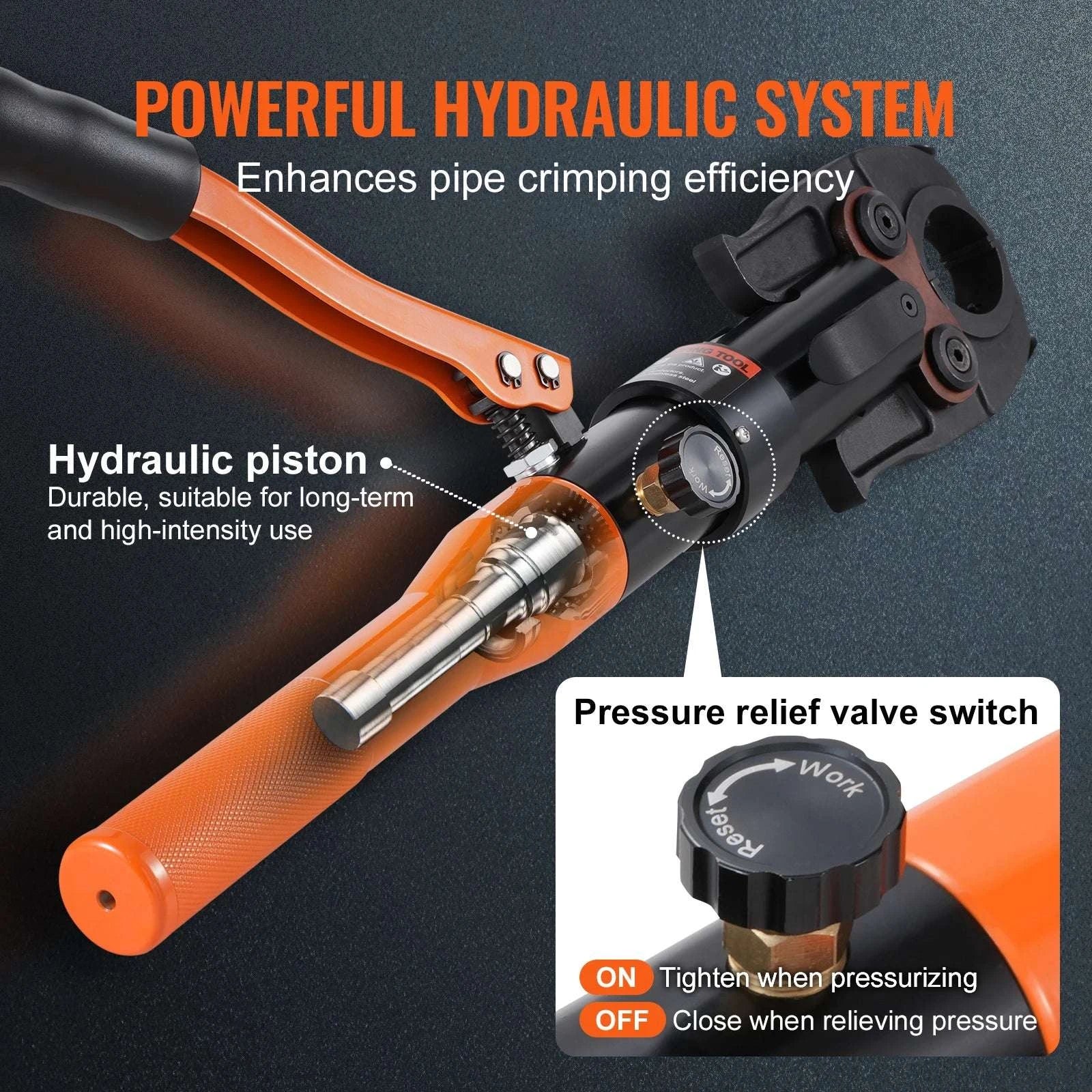 Hydraulic Copper Pipe Crimping Tool with 8 Dies for PEX Rings - Image 4