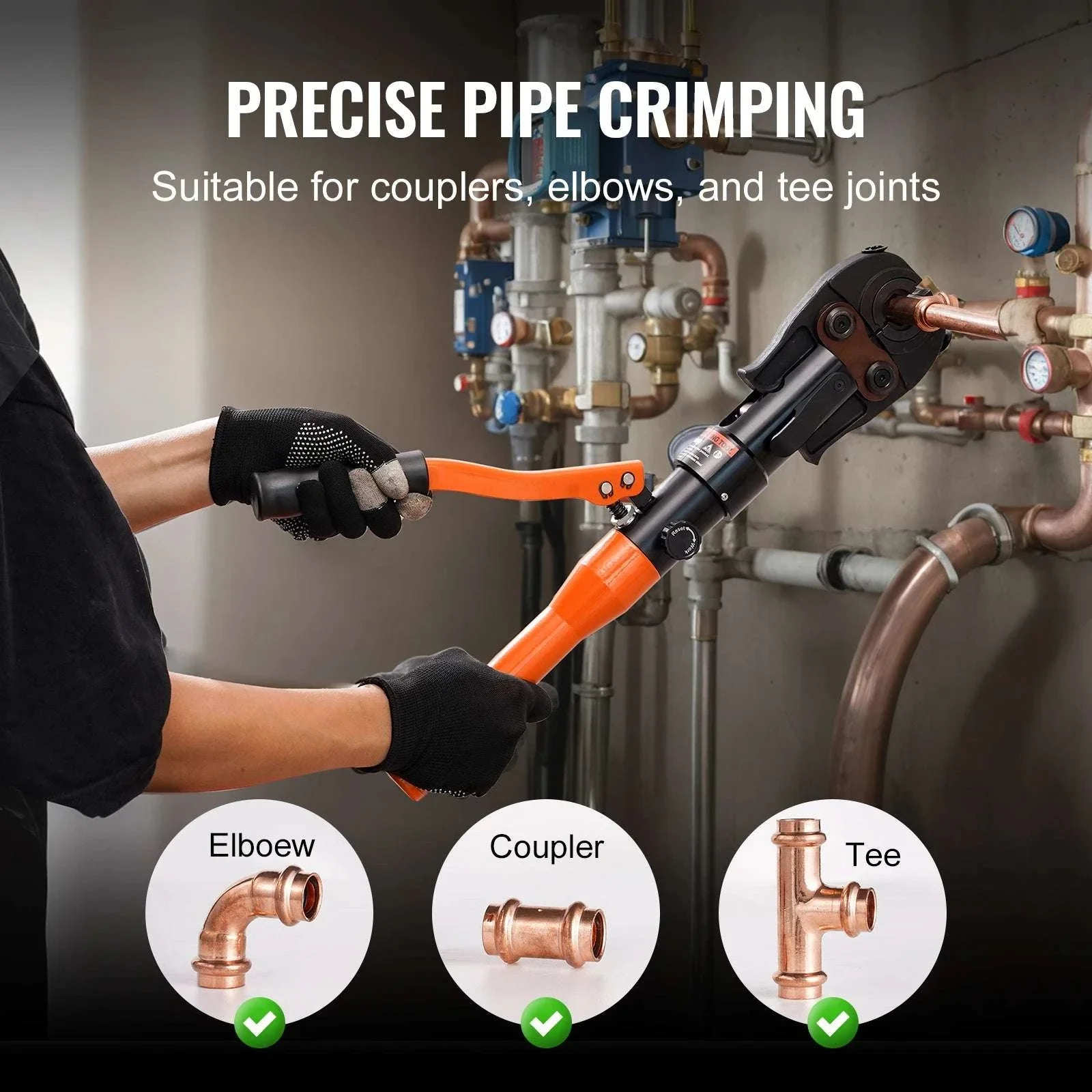 Hydraulic Copper Pipe Crimping Tool with 8 Dies for PEX Rings - Image 6