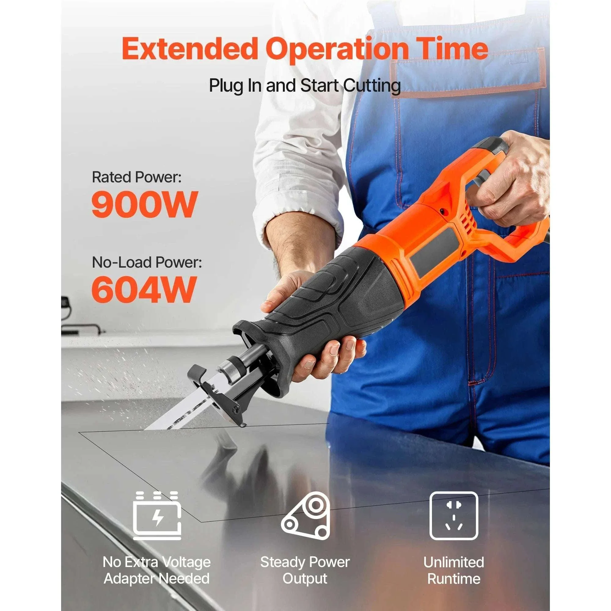 Corded Reciprocating Saw 7.5 Amp 2800 SPM Variable Speed Kit - Image 2