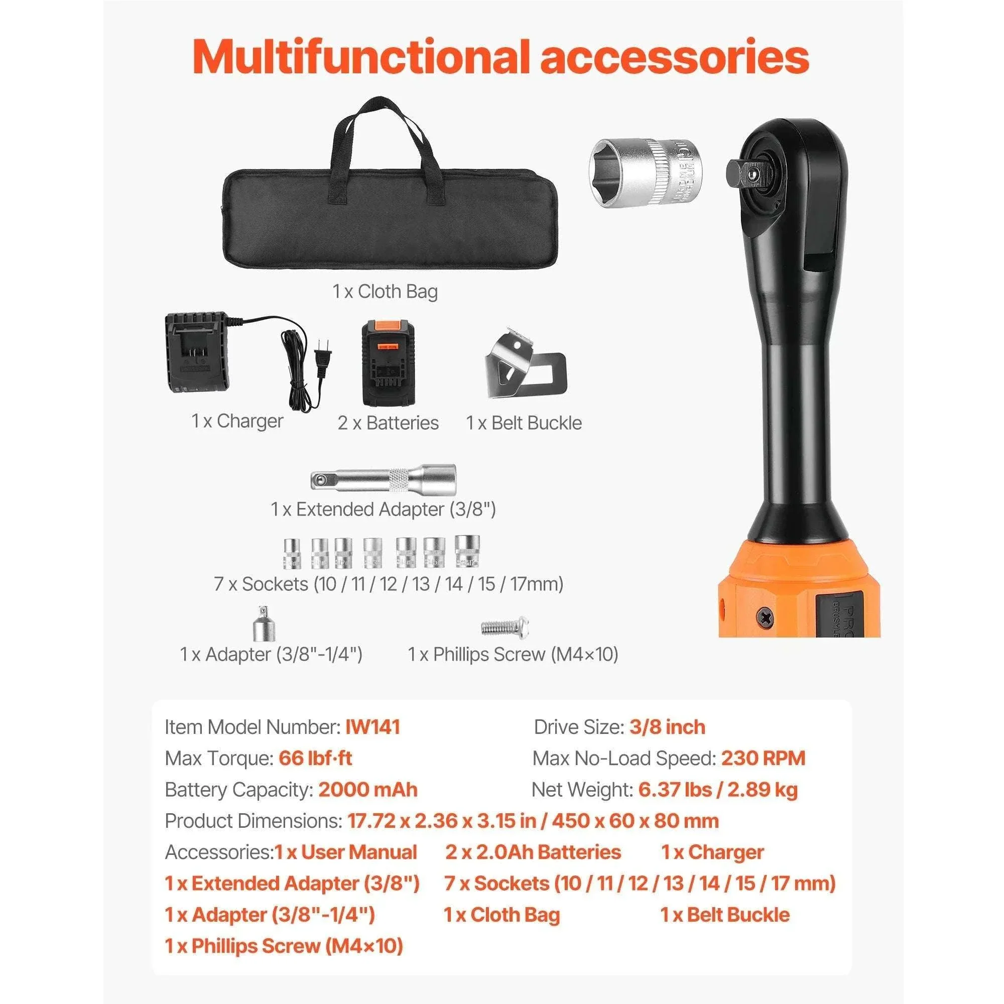Cordless Electric Ratchet Wrench Set with Dual Batteries & Sockets - Image 10