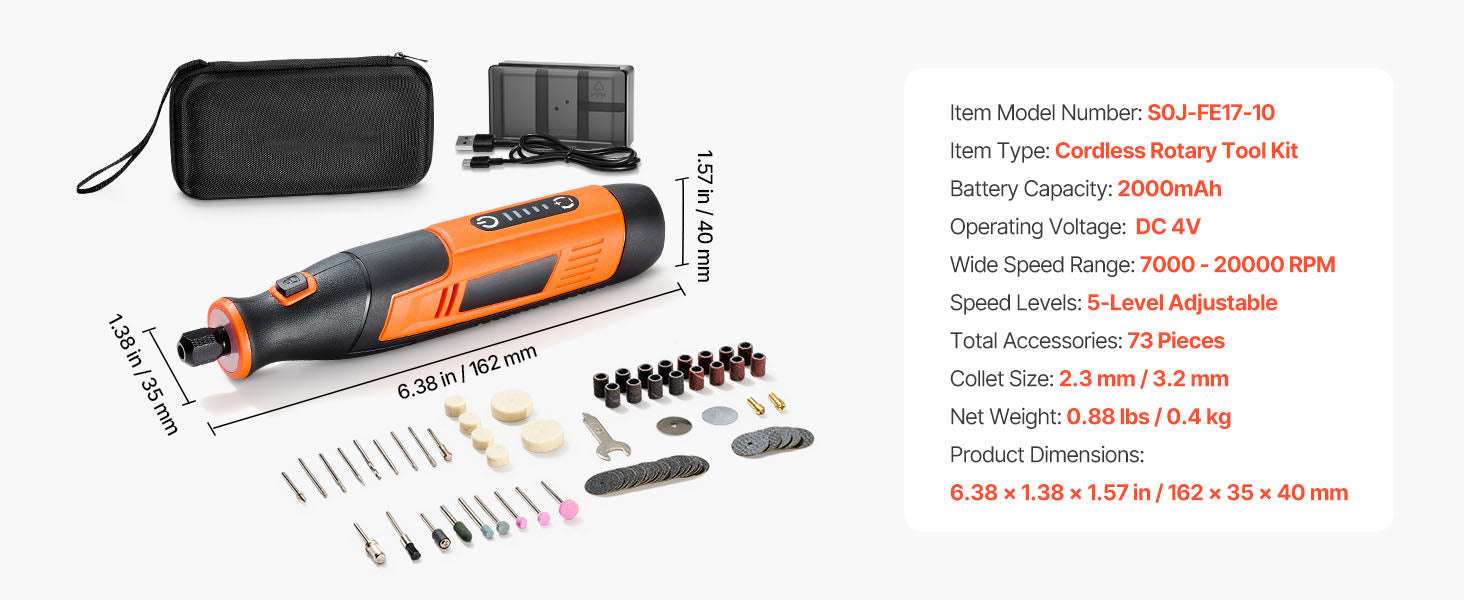 Cordless Rotary Tool Kit with 5 Speeds for DIY Engraving Sanding - Image 15