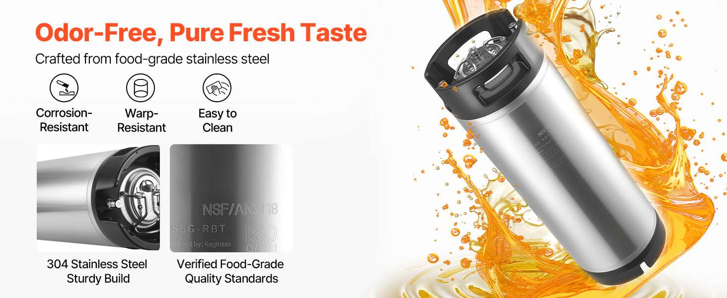 Corny Ball Lock Keg 304 Stainless Steel Cold Brew & Beer Keg - Image 9