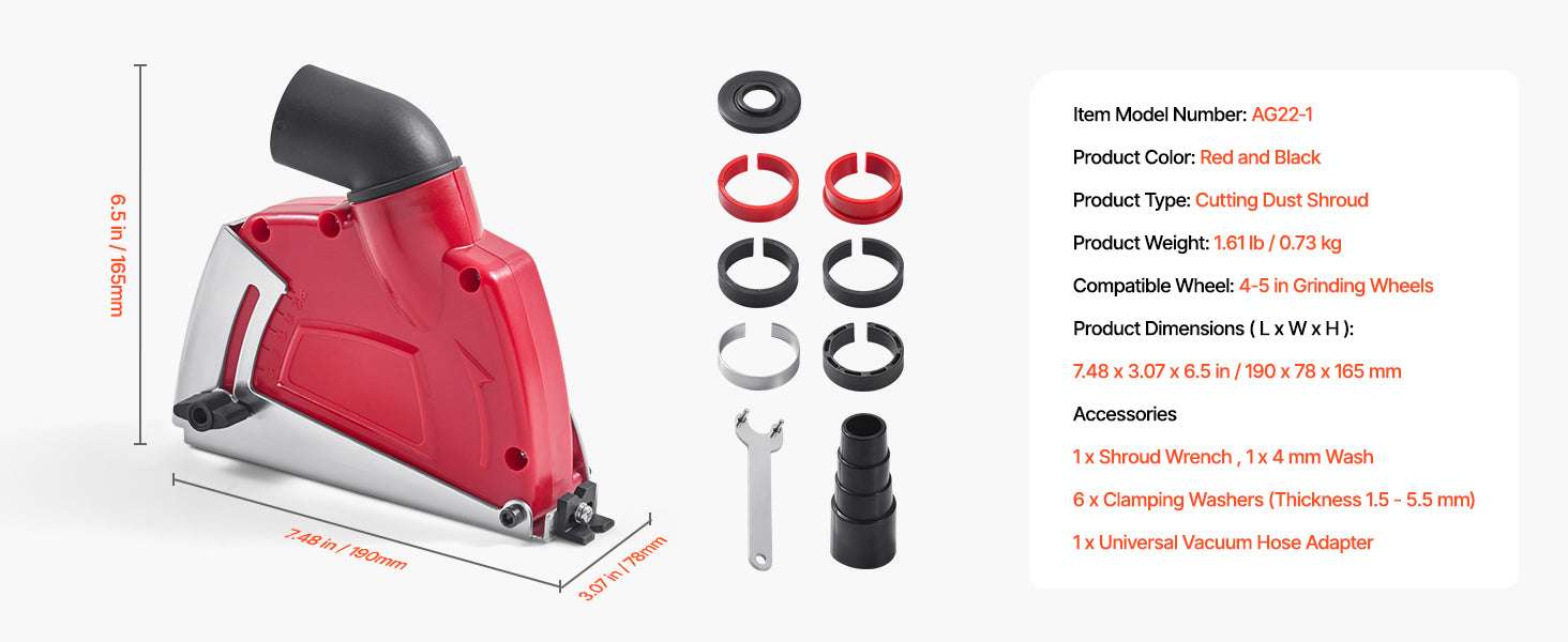 Angle Grinder Dust Shroud 4–5 Inch with Adjustable Depth & Vacuum Port - Image 13