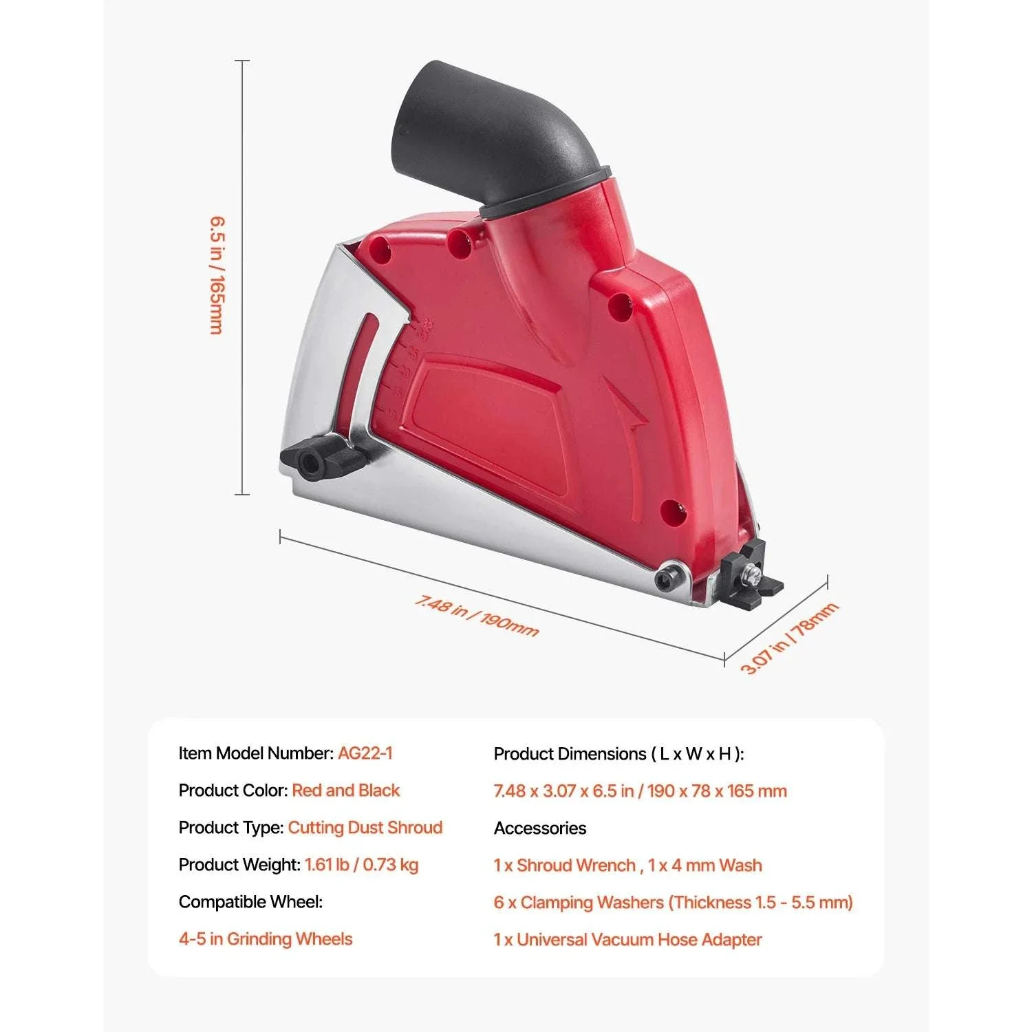 Angle Grinder Dust Shroud 4–5 Inch with Adjustable Depth & Vacuum Port - Image 14
