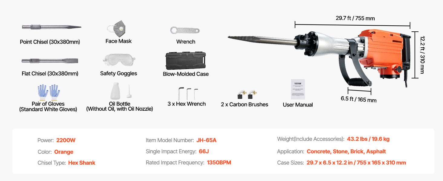 Electric Demolition Jack Hammer 1500W–3500W Concrete Breaker Kit - Image 18