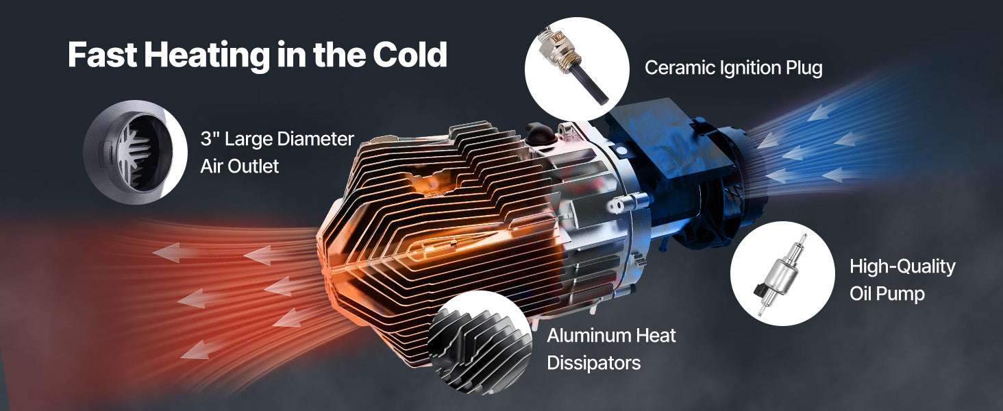 8KW Diesel Air Heater with Remote & LCD for Vehicle Heating - Image 16