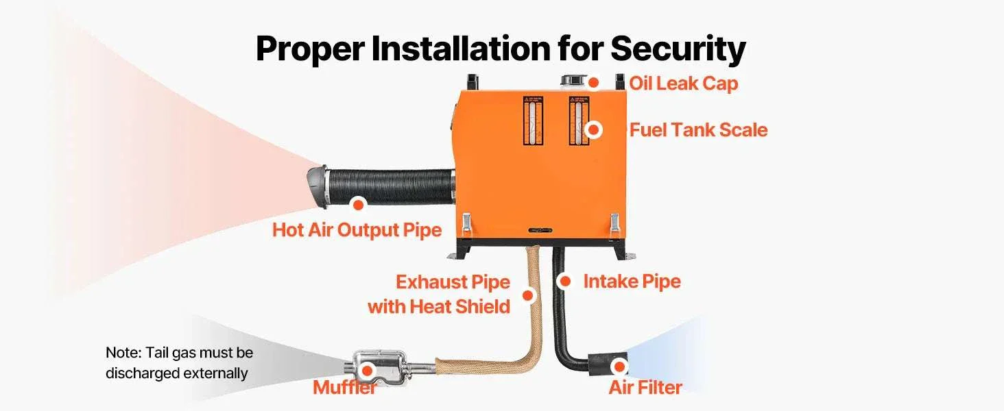 8KW Diesel Air Heater with Remote & LCD for Vehicle Heating - Image 18