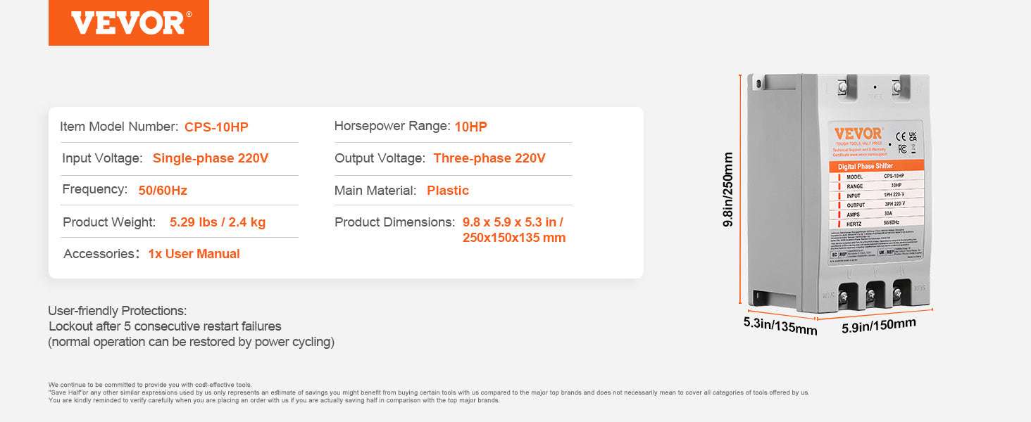 Digital Phase Converter Single to 3 Phase 5HP 7.5HP 10HP - Image 13