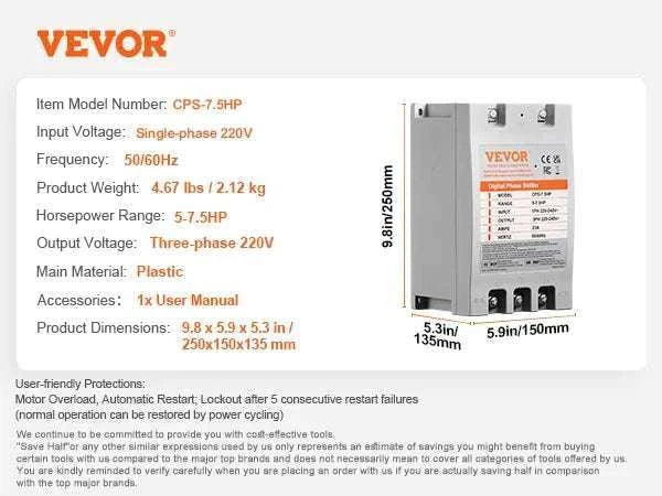 Digital Phase Converter Single to 3 Phase 5HP 7.5HP 10HP - Image 18