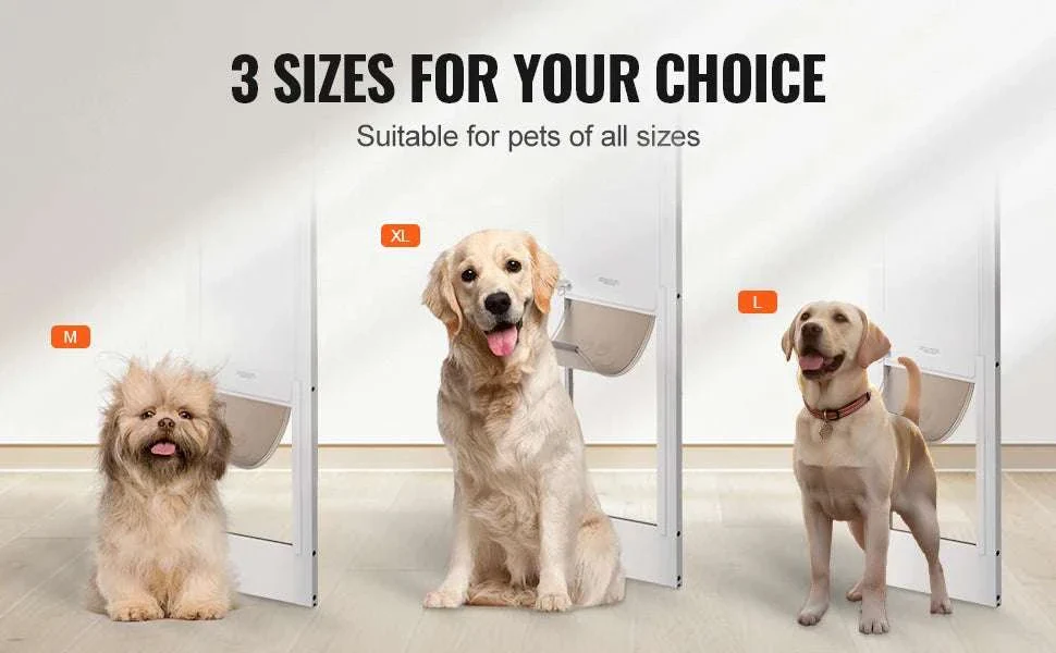 Adjustable Sliding Glass Dog Door with Lock & Tempered Glass Panel - Image 12