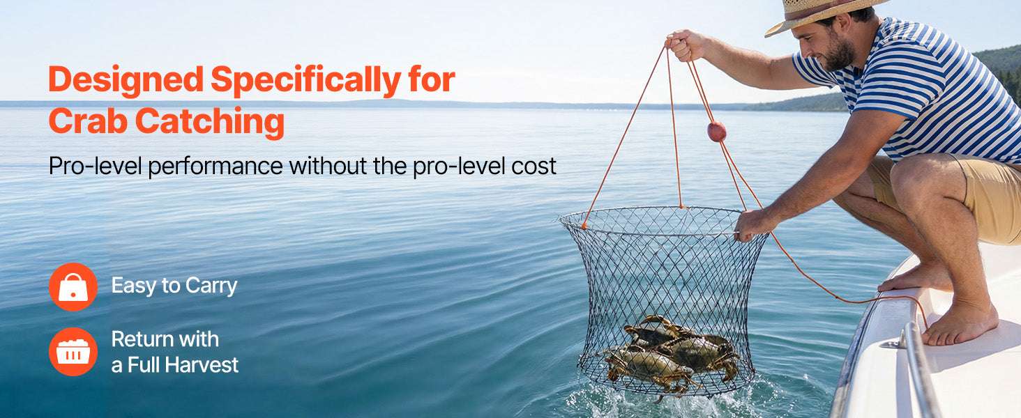Double Ring Crab Trap Kit with 60ft Rope Foldable 2 Pack - Image 8