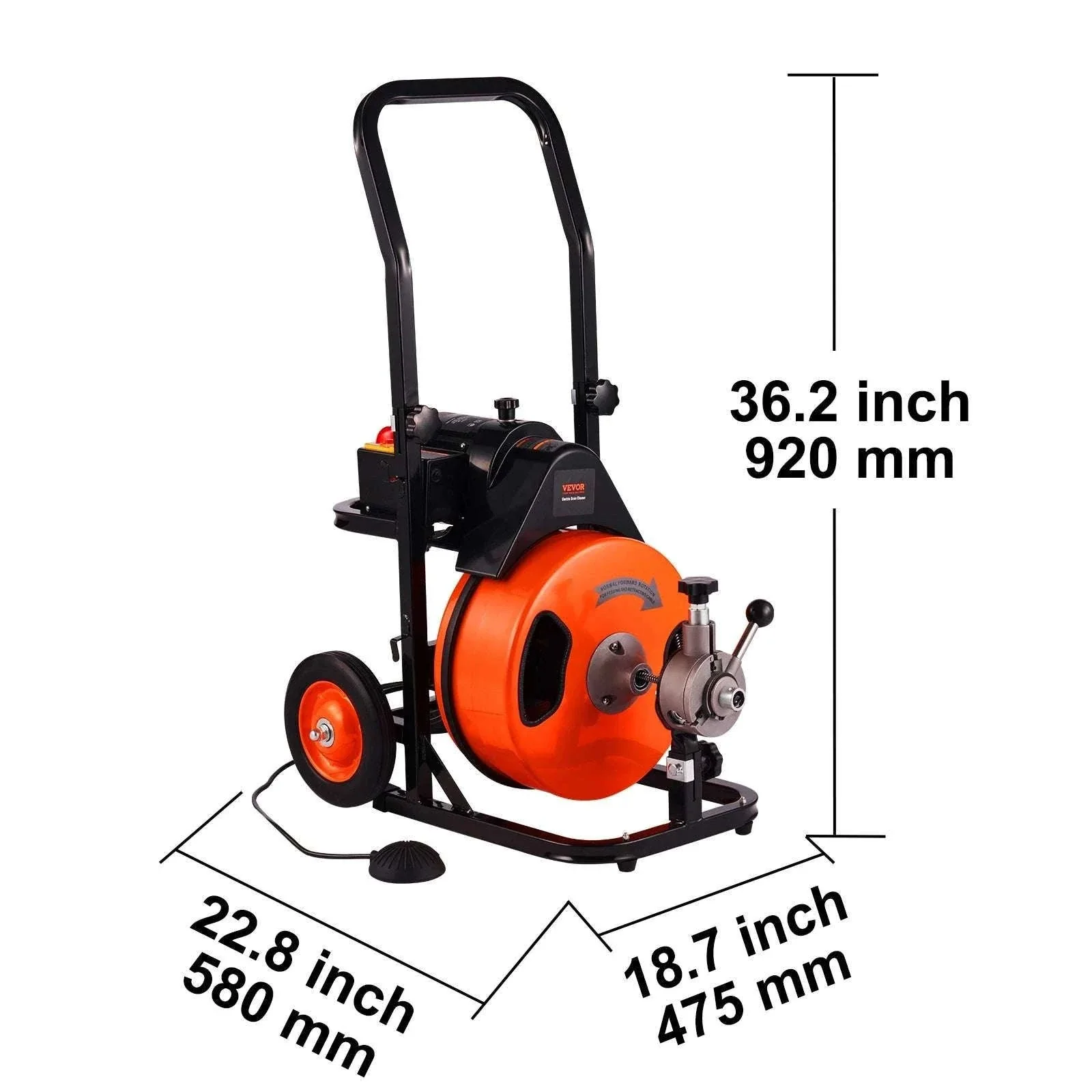 Electric Drain Cleaning Machine 75FT–100FT Sewer Snake with Auto Feed - Image 22