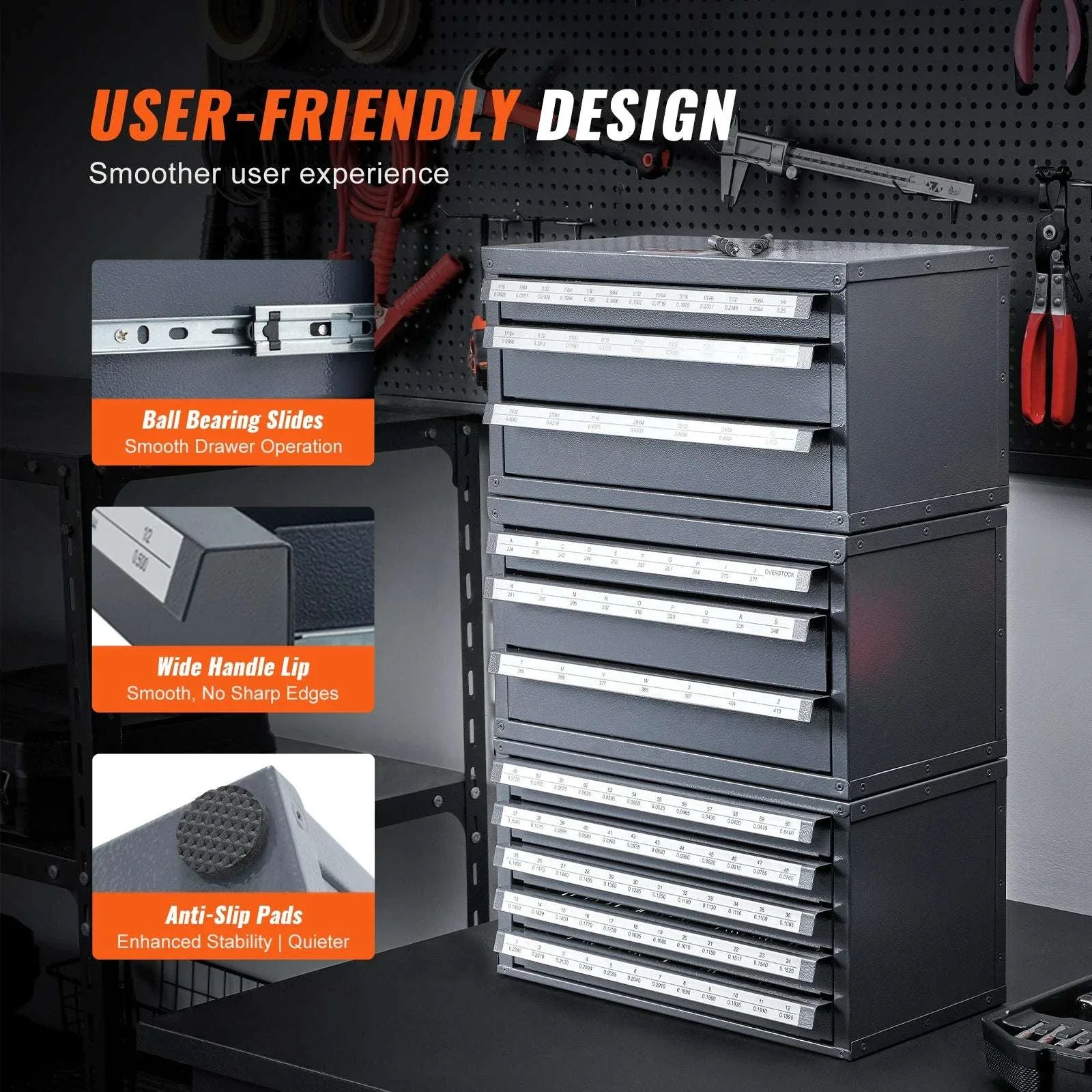 Drill Bit Dispenser Cabinet Set with Labeled Drawers 116 Slots - Image 5
