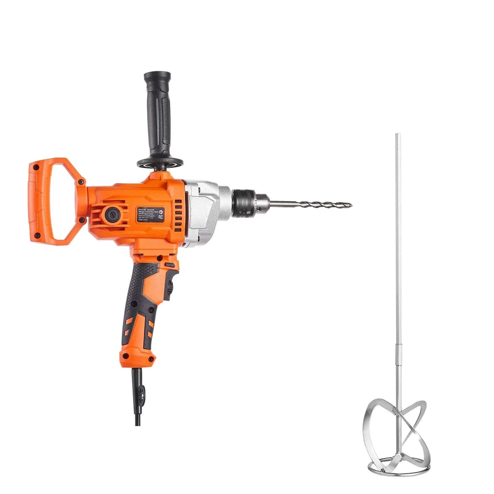 1100W Corded Drill Mixer with D-Handle & Variable Speed Control
