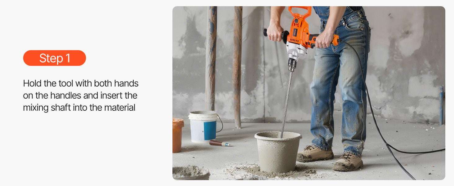 1100W Corded Drill Mixer with D-Handle & Variable Speed Control - Image 13