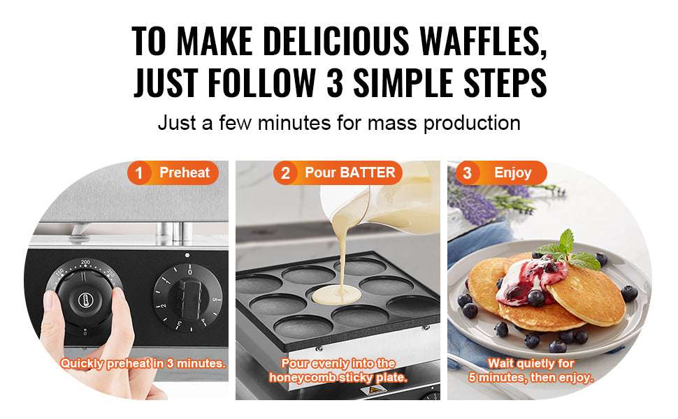 9-Piece Dutch Pancake Maker with Timer & Temperature Control - Image 11