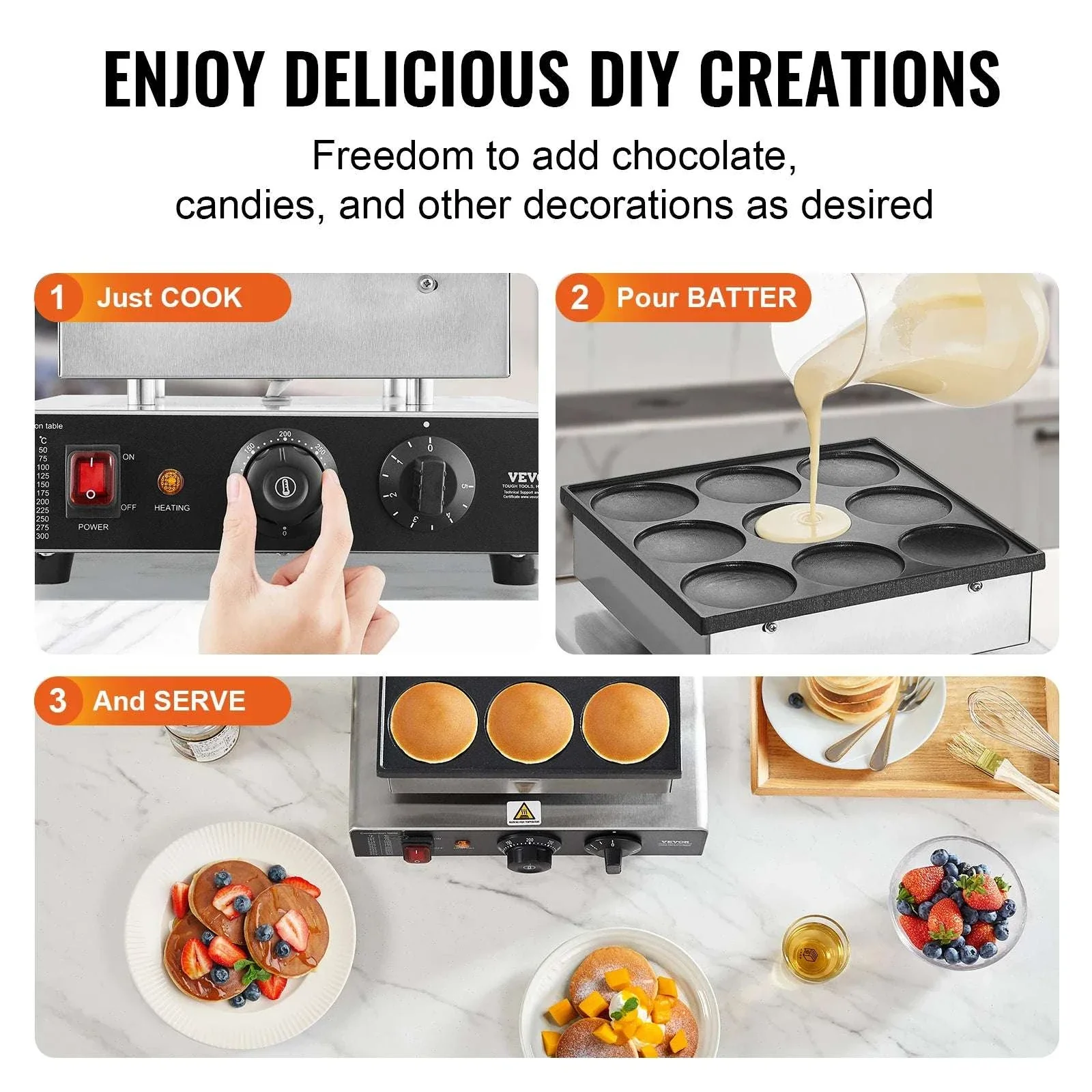 9-Piece Dutch Pancake Maker with Timer & Temperature Control - Image 6