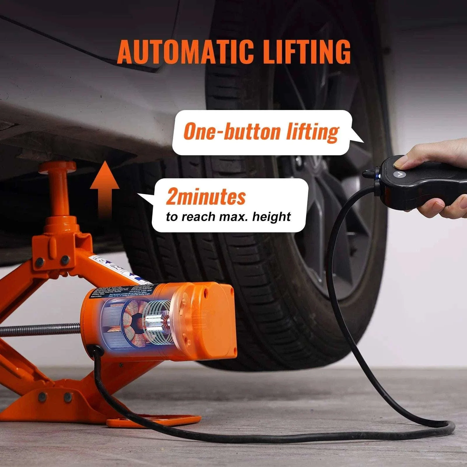3 Ton Electric Car Jack 12V Scissor Jack for SUV Sedan Tire Changes - Image 4