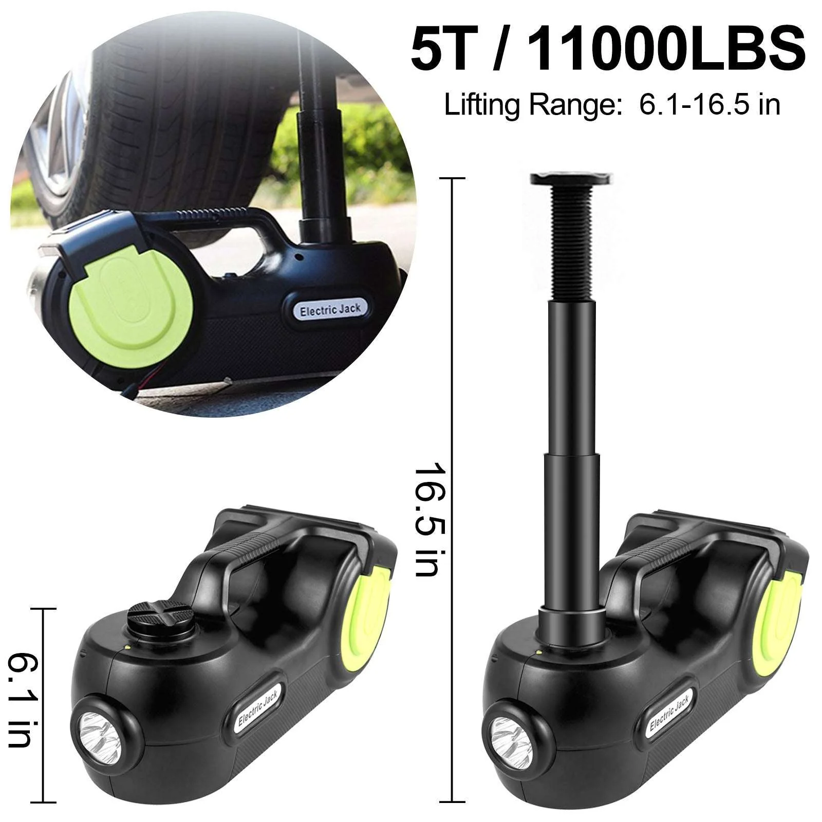 5 Ton Electric Car Jack Kit with Impact Wrench & Inflator - Image 10