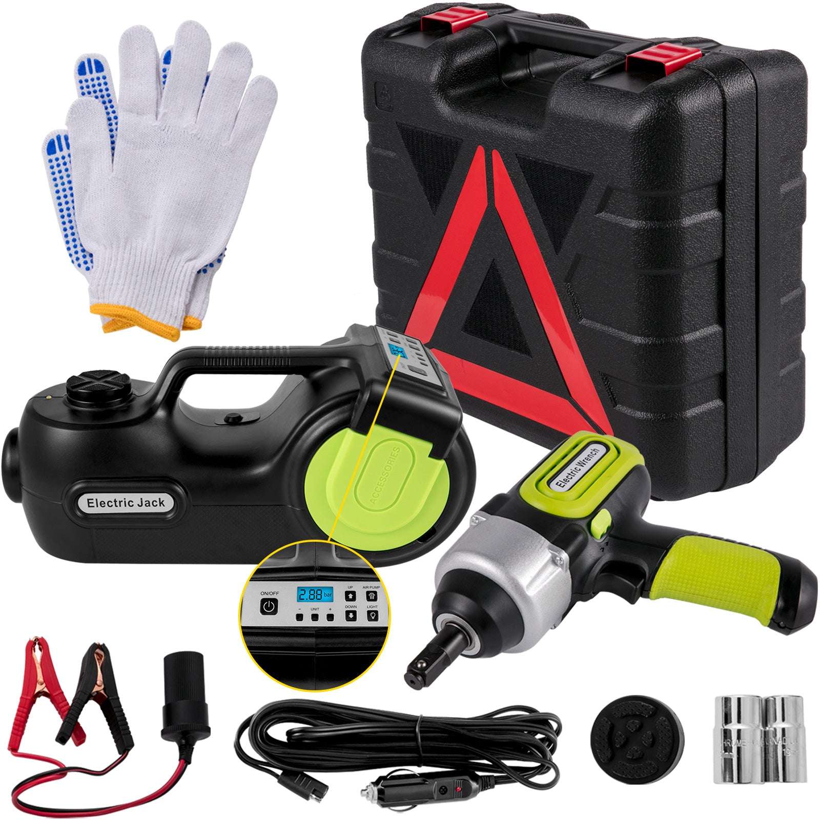 5 Ton Electric Car Jack Kit with Impact Wrench & Inflator - Image 9