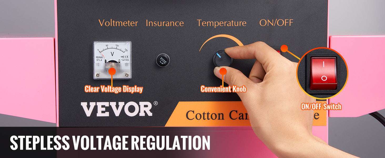 Commercial Cotton Candy Machine with Cart 1050W High Output Maker - Image 9